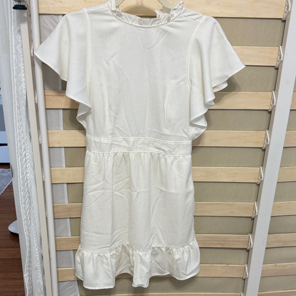 Elegant White Ruffle Dress